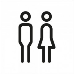 Toilette uomini donne v3 in plexiglass trasparente a bandiera