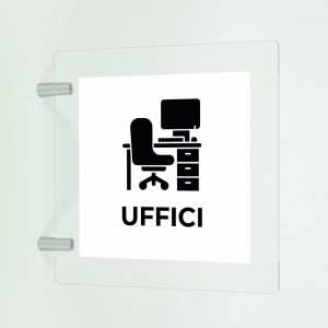 Uffici v3 in plexiglass trasparente a bandiera