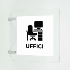 Uffici v3 in plexiglass trasparente a bandiera