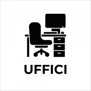 Uffici v3 in plexiglass trasparente a bandiera