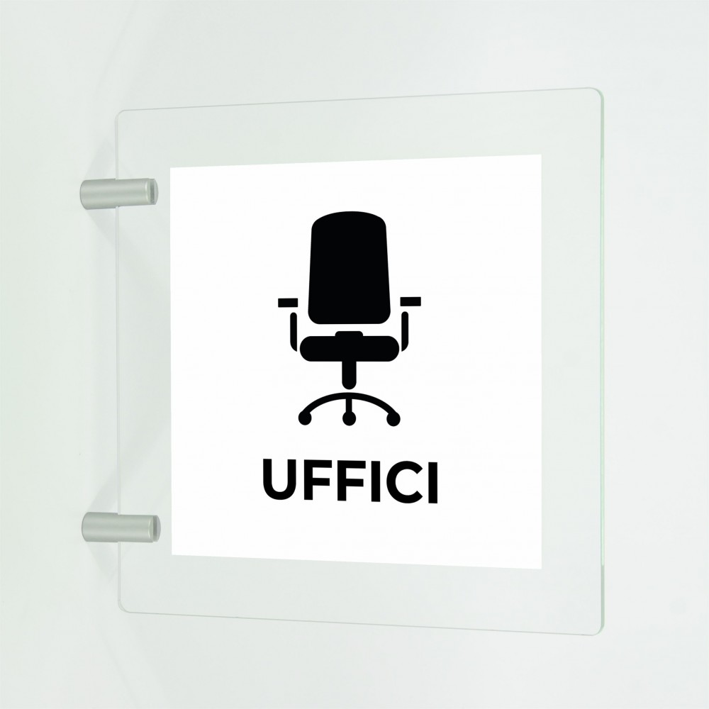 Uffici v5 in plexiglass trasparente a bandiera