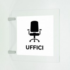 Uffici v5 in plexiglass trasparente a bandiera