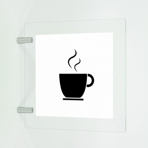 Zona bar v1 in plexiglass trasparente a bandiera