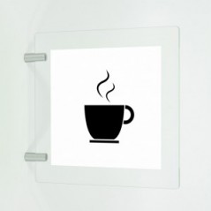 Zona bar v1 in plexiglass trasparente a bandiera