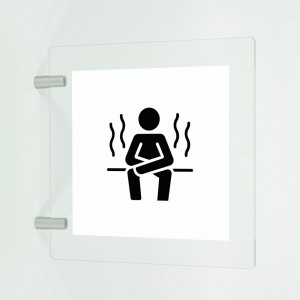 Zona sauna v1 in plexiglass trasparente a bandiera