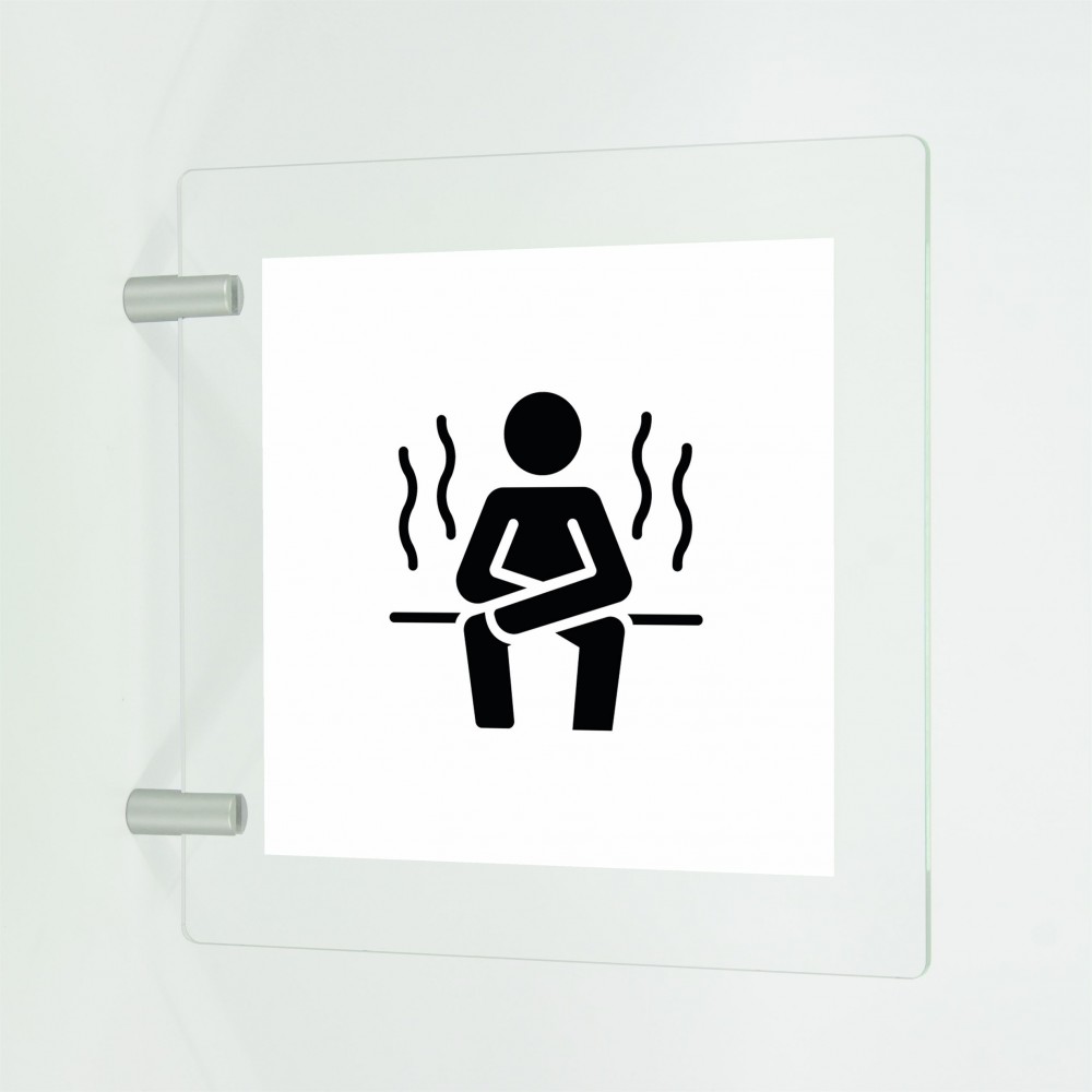 Zona sauna v1 in plexiglass trasparente a bandiera