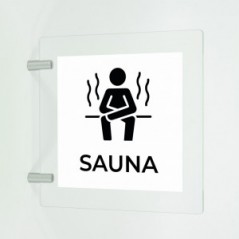Zona sauna v2 in plexiglass trasparente a bandiera
