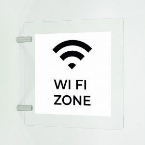 Zone Wi-Fi v4 in plexiglass trasparente a bandiera