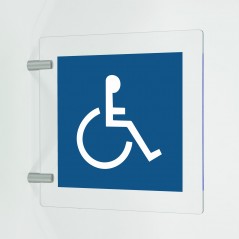 Disabili in plexiglass trasparente a bandiera