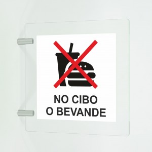 No cibo v1 in plexiglass trasparente a bandiera