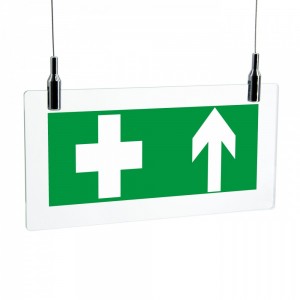 Croce pronto soccorso alto in plexiglass trasparente da soffitto