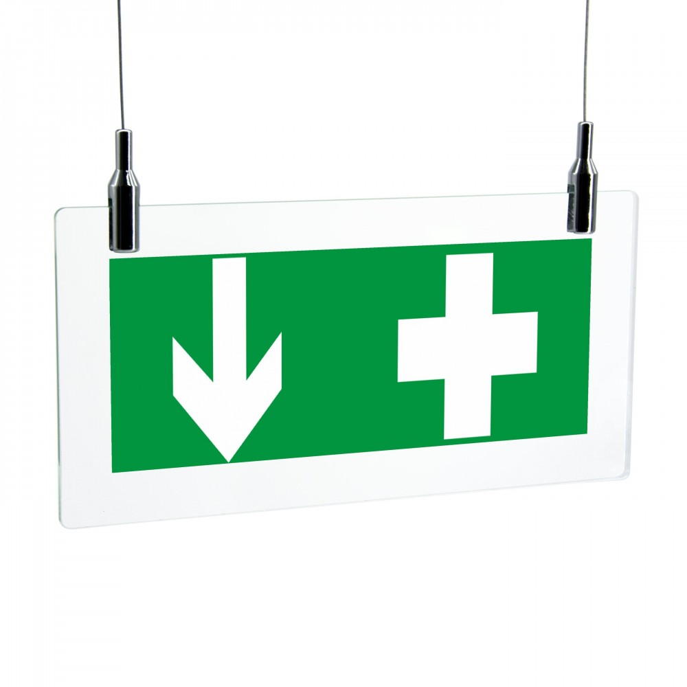 Croce pronto soccorso basso in plexiglass trasparente da soffitto