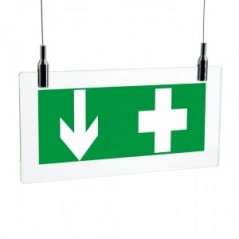 Croce pronto soccorso basso in plexiglass trasparente da soffitto