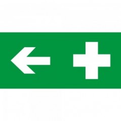 Croce pronto soccorso sinistra in plexiglass trasparente da soffitto