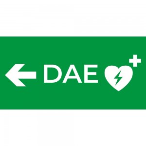 Dae defibrillatore direzionale sinistra in plexiglass trasparente da soffitto
