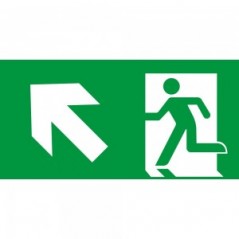 Direzionale uscita di emergenza sinistra alto in plexiglass trasparente da soffitto