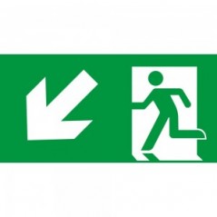 Direzionale uscita di emergenza sinistra basso in plexiglass trasparente da soffitto