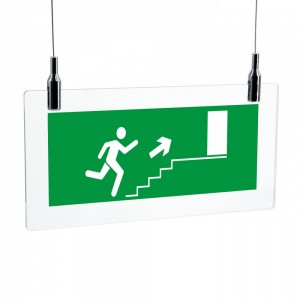 Scala di emergenza destra alto lungo in plexiglass trasparente da soffitto