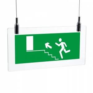 Scala di emergenza sinistra alto lungo in plexiglass trasparente da soffitto