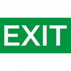 Scritta Exit in plexiglass trasparente da soffitto