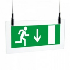 Uscita d'emergenza con porta basso in plexiglass trasparente da soffitto