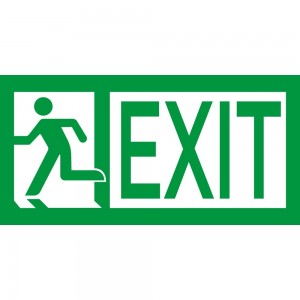 Uscita d'emergenza exit sinistra in plexiglass trasparente da soffitto