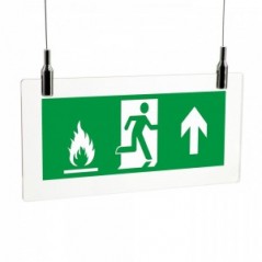 Uscita emergenza con fiamme alto in plexiglass trasparente da soffitto