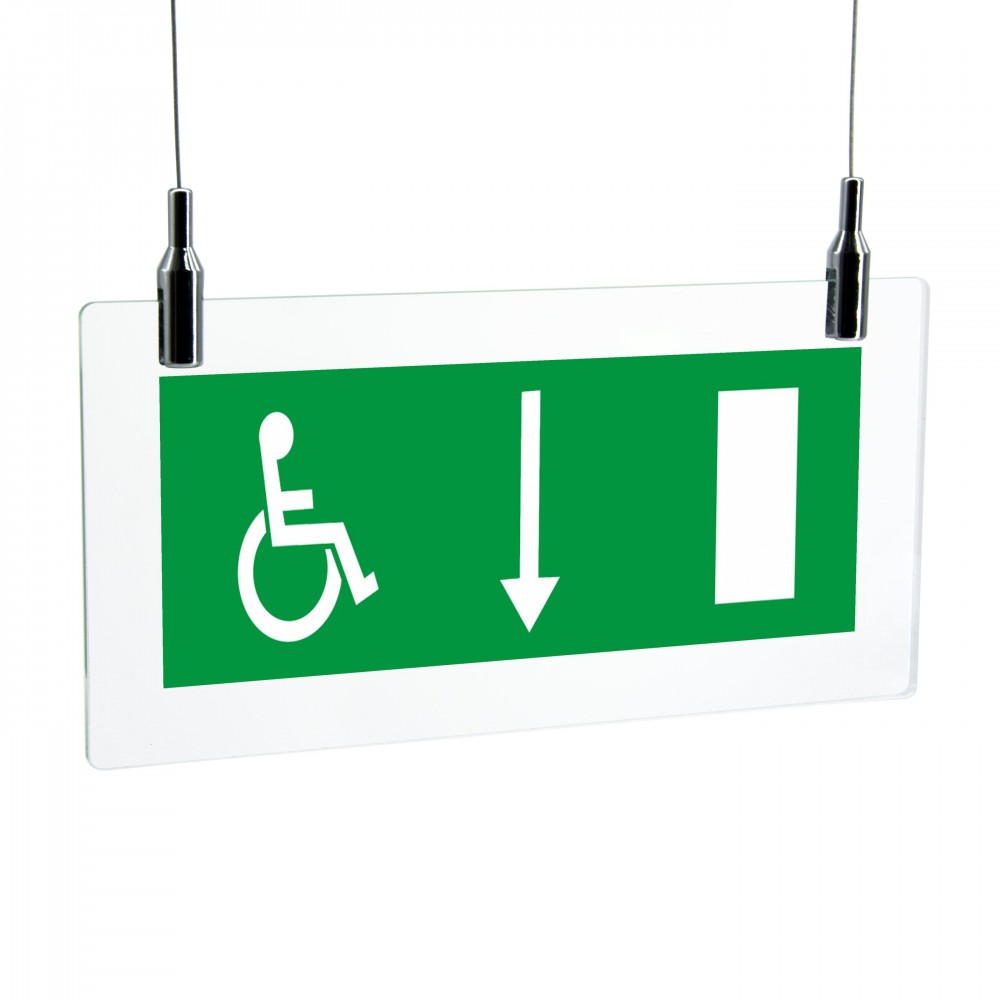 Uscita emergenza disabile basso in plexiglass trasparente da soffitto