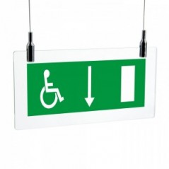 Uscita emergenza disabile basso in plexiglass trasparente da soffitto
