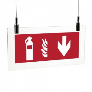Estintore basso in plexiglass trasparente da soffitto