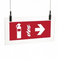 Estintore destra in plexiglass trasparente da soffitto