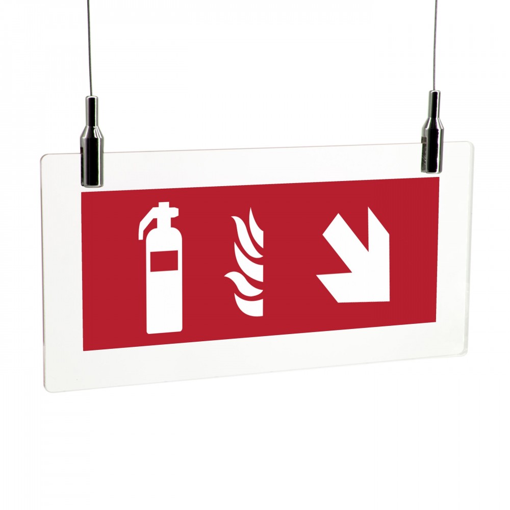 Estintore destra basso in plexiglass trasparente da soffitto