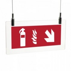 Estintore destra basso in plexiglass trasparente da soffitto