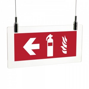 Estintore sinistra in plexiglass trasparente da soffitto