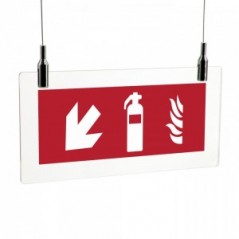 Estintore sinistra basso in plexiglass trasparente da soffitto