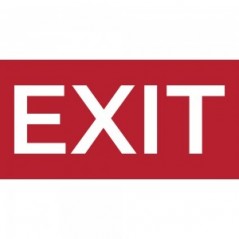 Scritta Exit in plexiglass trasparente da soffitto