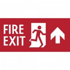 Scritta Fire exit alto in plexiglass trasparente da soffitto