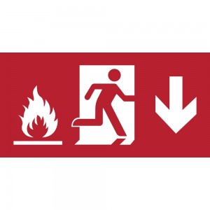 Uscita antincendio con fiamme basso in plexiglass trasparente da soffitto