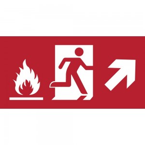 Uscita antincendio con fiamme destra alto in plexiglass trasparente da soffitto