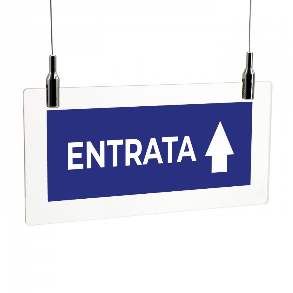 Entrata freccia alto v1 in plexiglass trasparente da soffitto