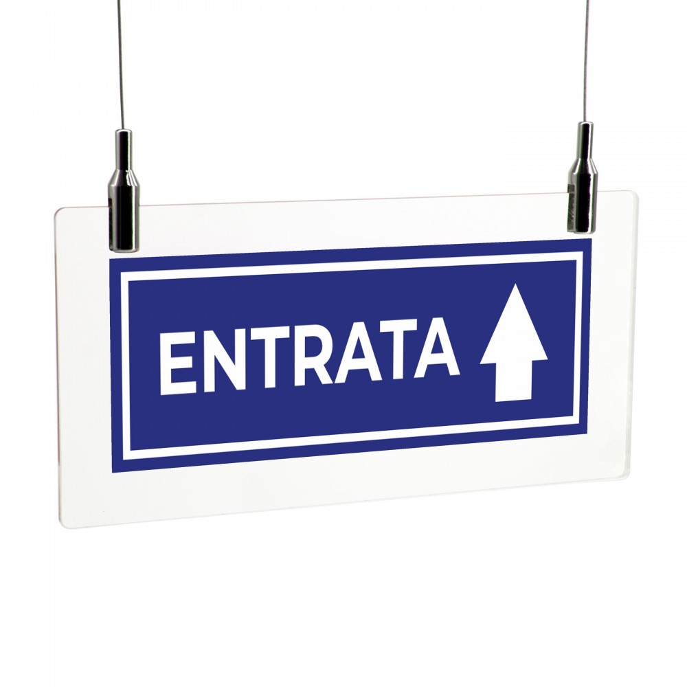 Entrata freccia alto v2 in plexiglass trasparente da soffitto