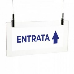 Entrata freccia alto v3 in plexiglass trasparente da soffitto