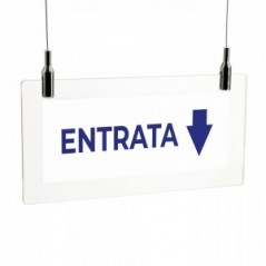 Entrata freccia basso v3 in plexiglass trasparente da soffitto