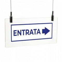 Entrata freccia destra v4 in plexiglass trasparente da soffitto