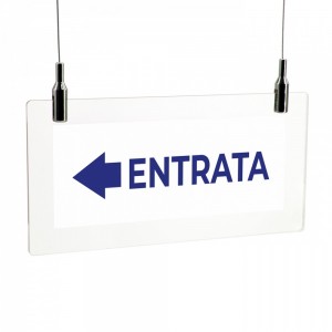 Entrata freccia sinistra v3 in plexiglass trasparente da soffitto