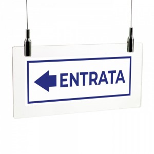 Entrata freccia sinistra v4 in plexiglass trasparente da soffitto