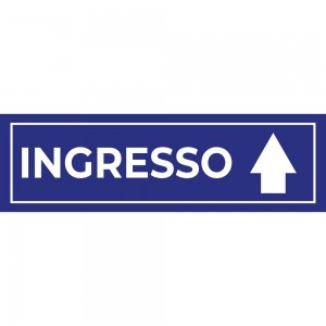 Ingresso freccia alto v2 in plexiglass trasparente da soffitto