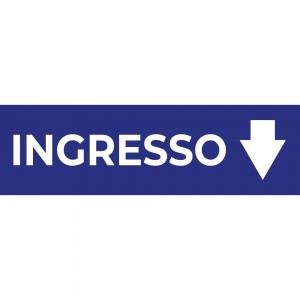 Ingresso freccia basso v1 in plexiglass trasparente da soffitto