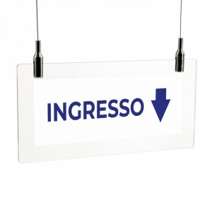 Ingresso freccia basso v3 in plexiglass trasparente da soffitto