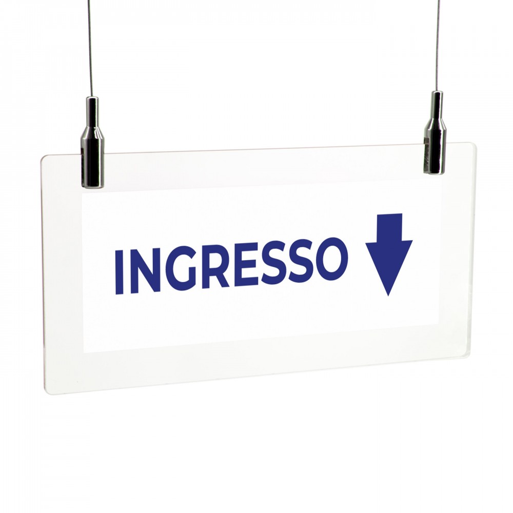 Ingresso freccia basso v3 in plexiglass trasparente da soffitto